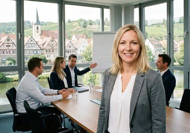 junge-geschaeftsfrau-laechelnd-mit-kollegen